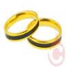 ANILLO ANODIZADO DORADO LINEA NEGRA