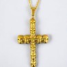 DIJE CRUZ DE CRANEOS DORADA