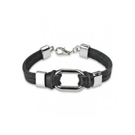 Pulsera Black Leather Link