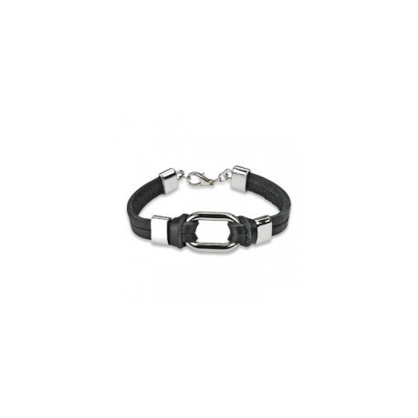 Pulsera Black Leather Link